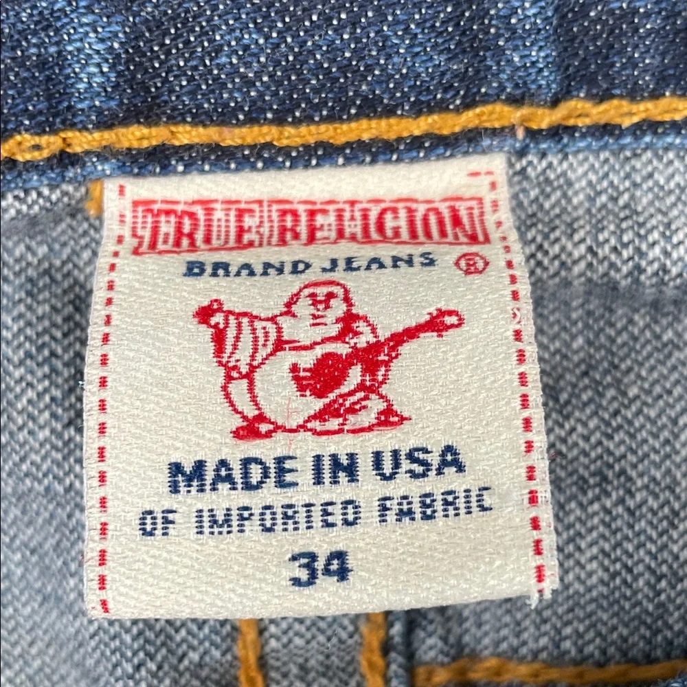 True Religion 34x33 Men's Blue Jeans 112790 Made in USA‎ Y2K Vintage RARE